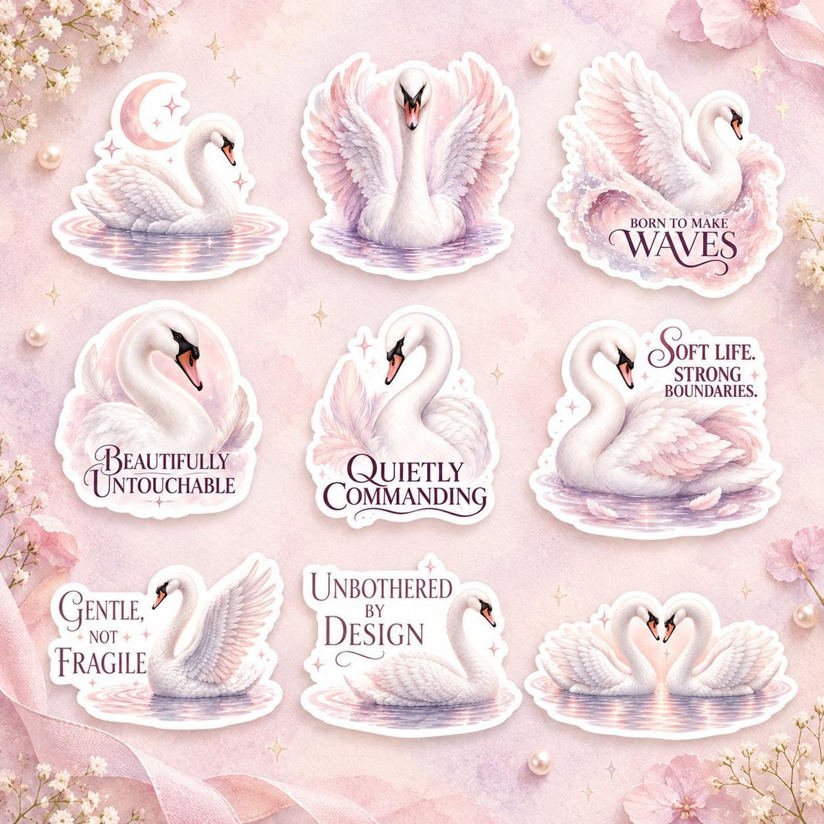 Swan Serenity Stickers