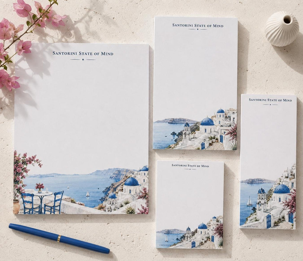 Santorini State of Mind Skinny Notepad