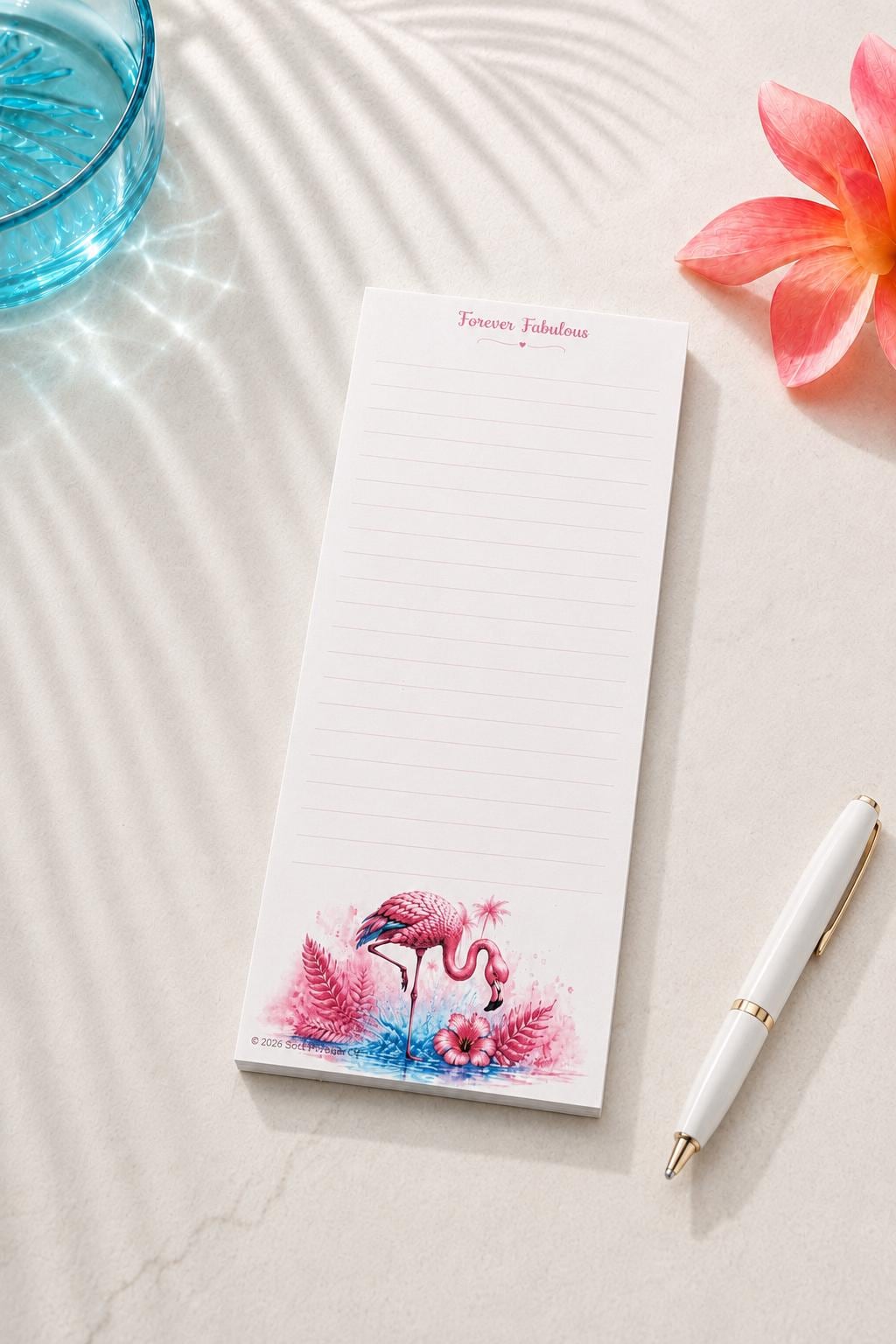 Flamingo Fabulous Skinny Notepad