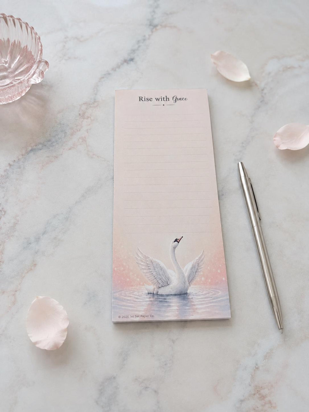 Swan Serenity Skinny Notepad