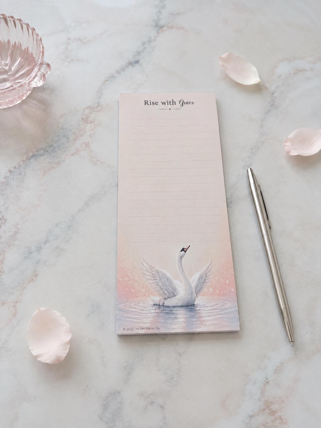 Swan Serenity Skinny Notepad