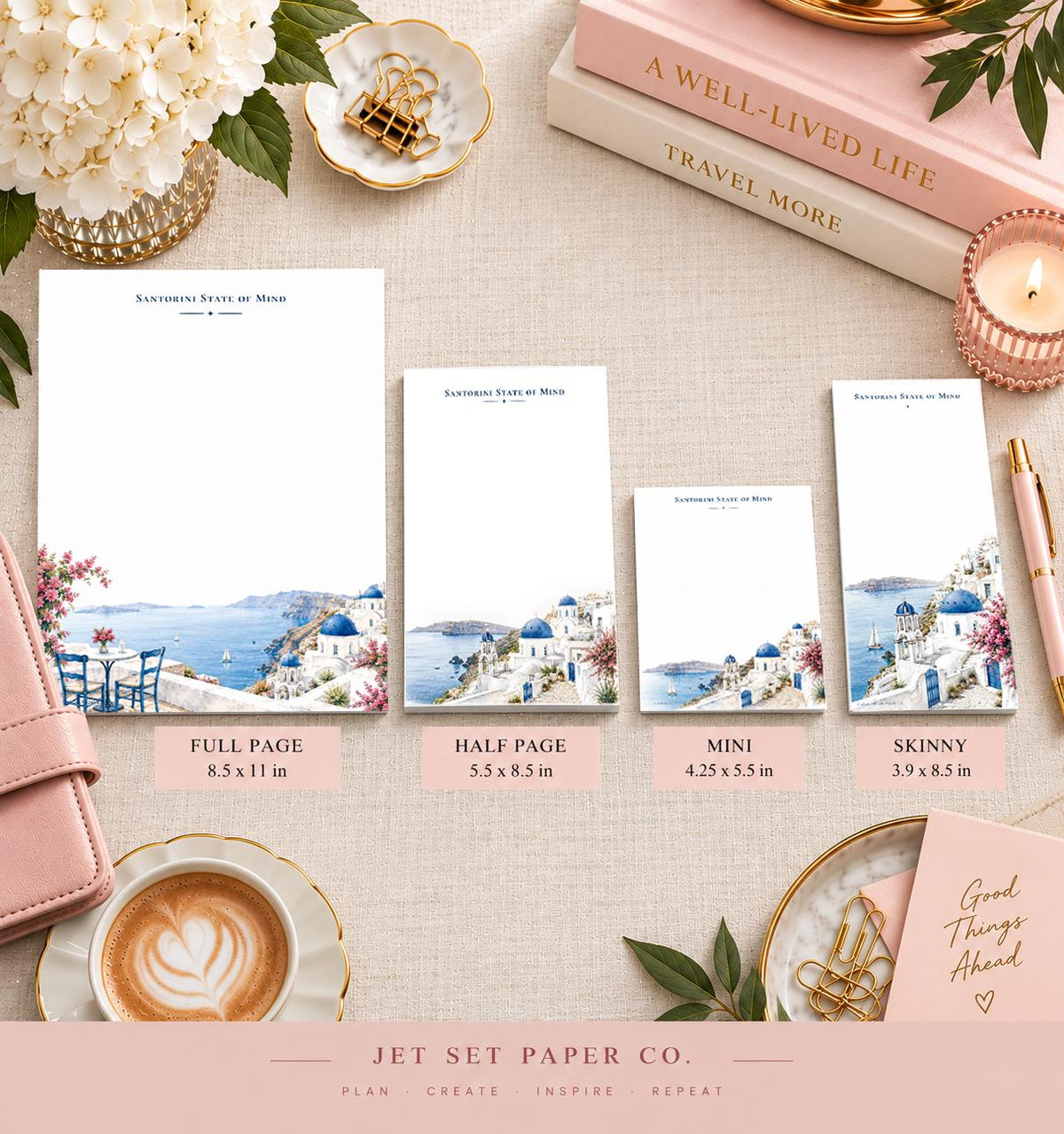 Santorini State of Mind Skinny Notepad