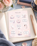 Swan Serenity Sticker Sheet | Watercolor Swans Planner Decals | Pink Swan Vinyl Decals | Soft Life Appearances