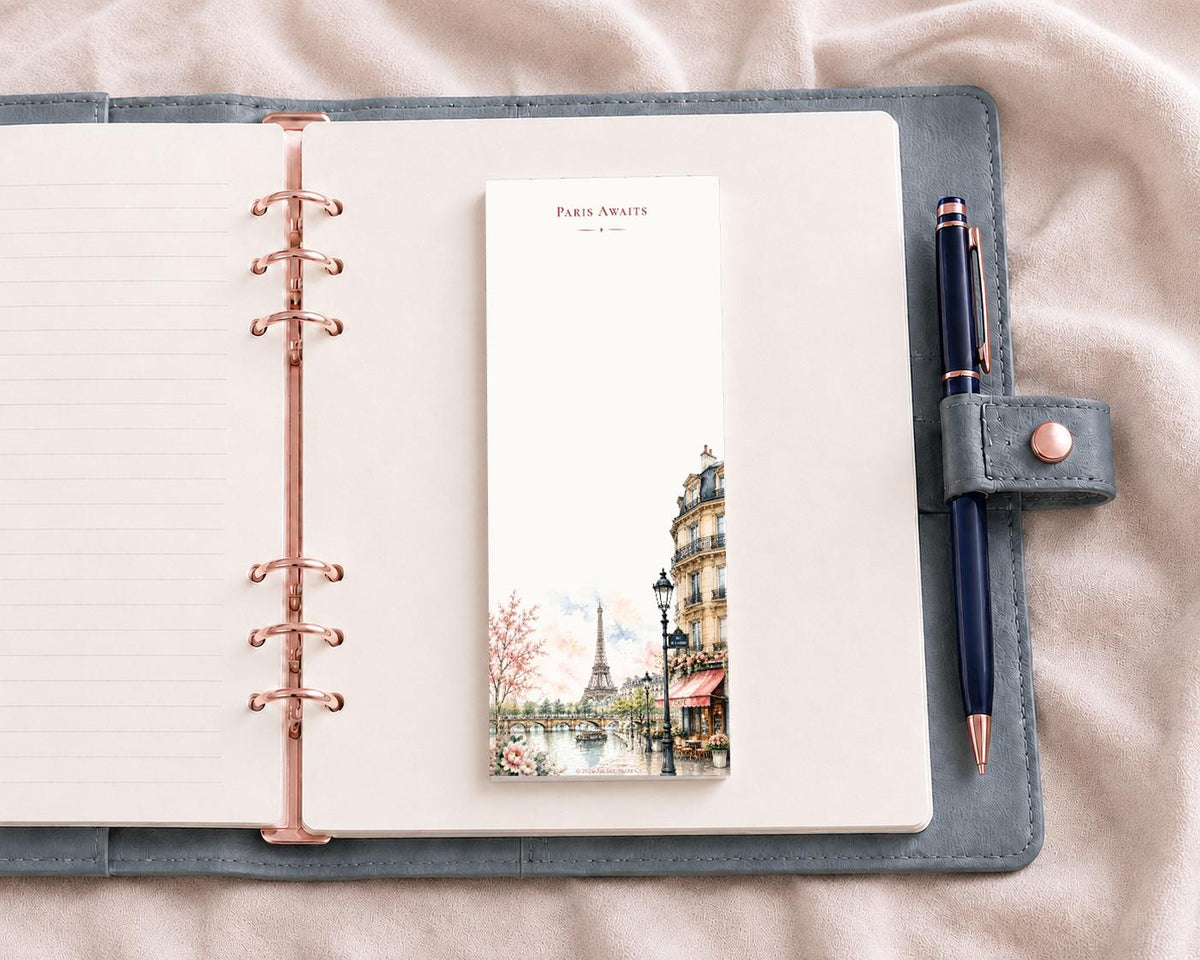 Paris Awaits Skinny Notepad