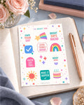 The Bright Side Sticker Sheet | Inspirational Matte Vinyl Planner Stickers | Colorful Rainbow Decals