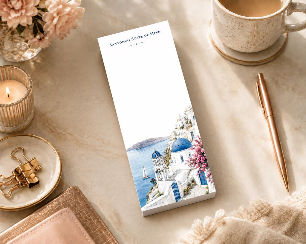 Santorini State of Mind Skinny Notepad
