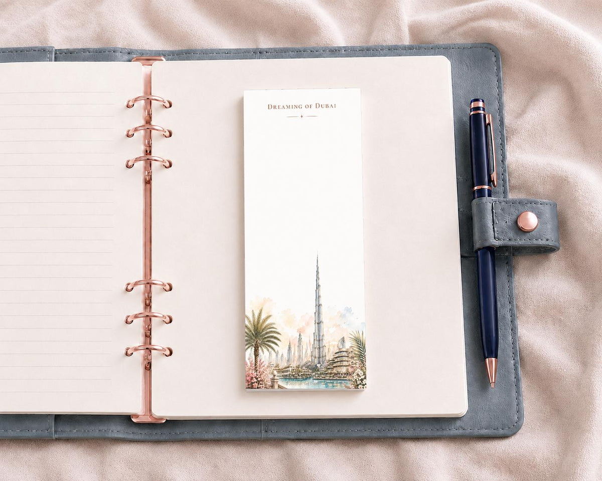 Dreaming of Dubai Skinny Notepad