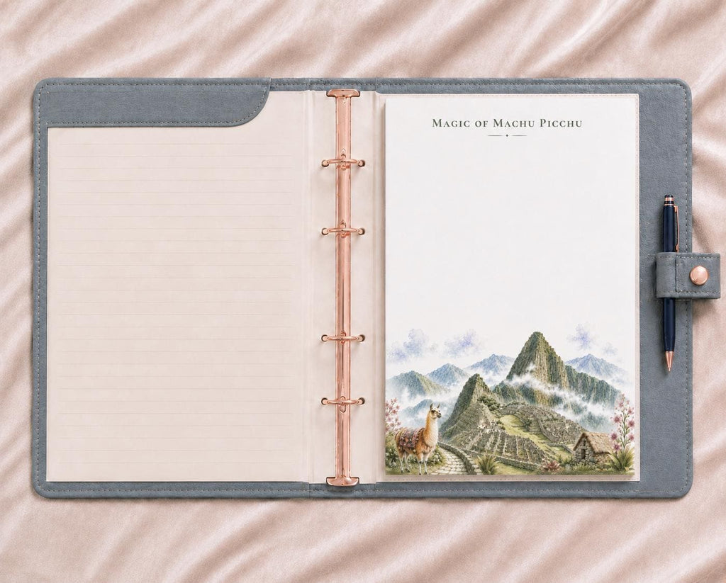 Machu Picchu Watercolor Notepad | Peru Travel Stationery (8.5 x 11 inches)
