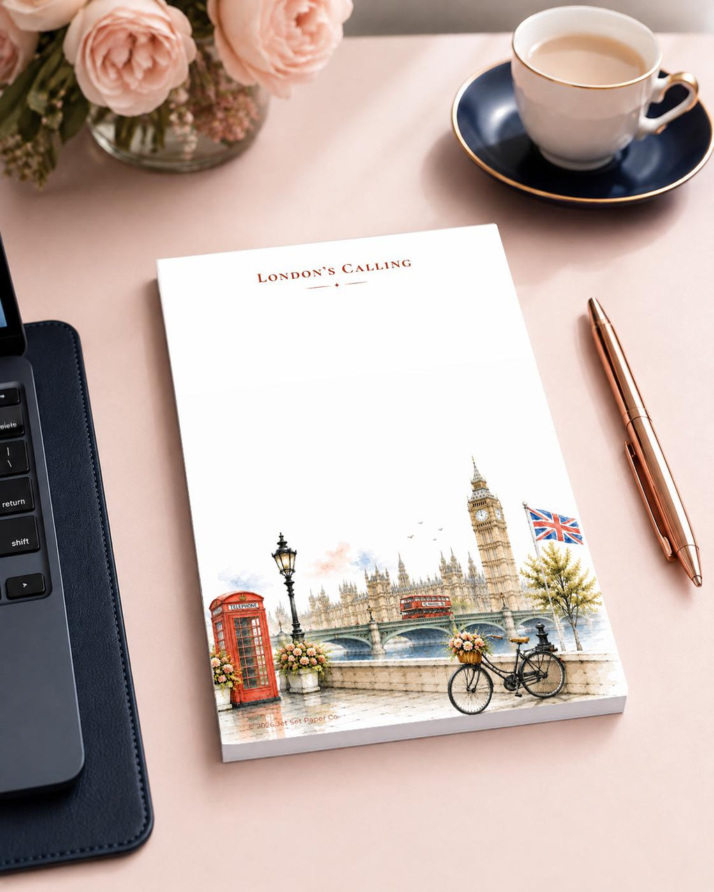 London's Calling Watercolor Notepad | Big Ben, Telephone Box, Black Cab (5.5 x 8.5 inch)