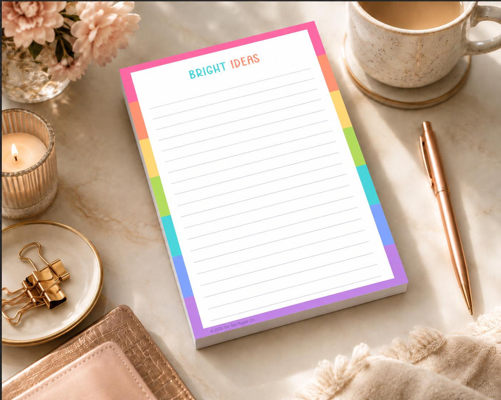 Everyday Edit Half Page Notepad | Bright Notepad | Rainbow Block Memo Pad