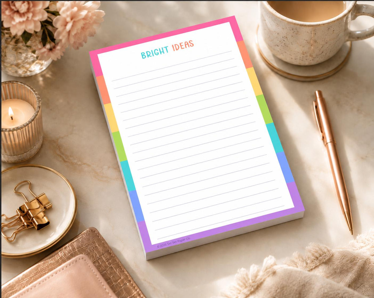 Everyday Edit Half Page Notepad | Bright Notepad | Rainbow Block Memo Pad