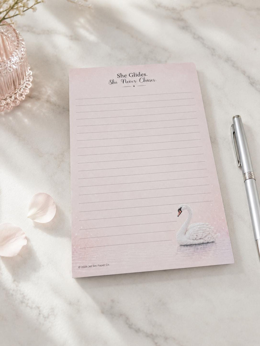Wildly Iconic Mini Notepad | Rise with Grace Swan Pad | Blush Pink Princess Watercolor Design