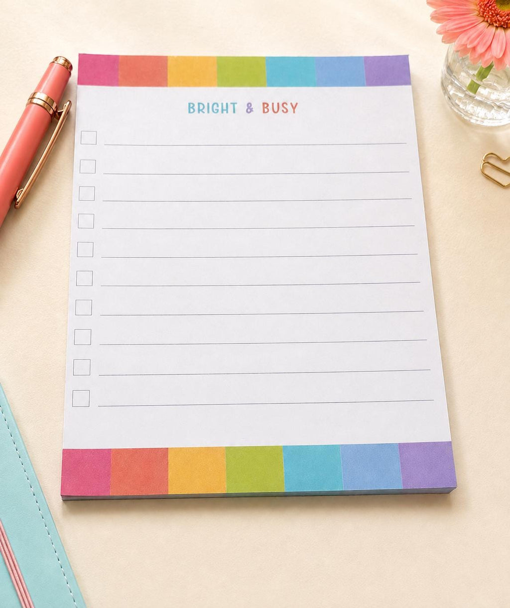Everyday Edit Mini Notepad | Bright Checklist Pad | Rainbow To-Do List
