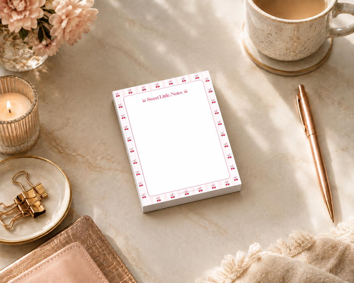 Everyday Edit Mini Notepad | Très Cherry Pocket Notepad | Coquette Stationery