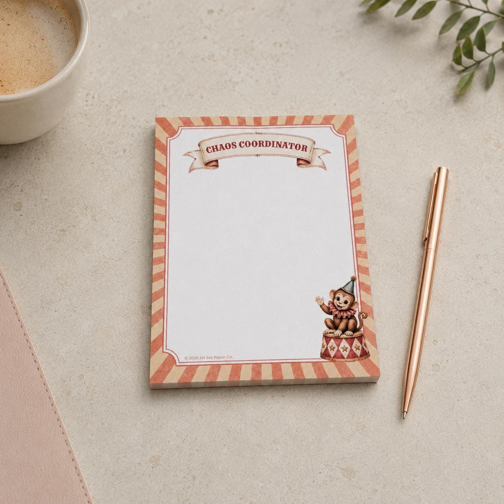 Desktop Companion Mini Notepad | Monkey Business Circus Pad | Funny Corporate Office Humor