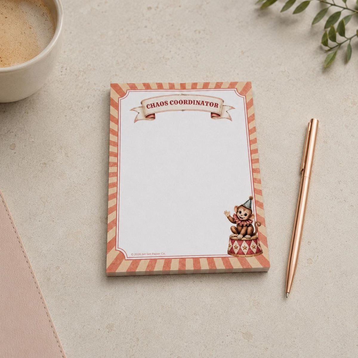 Desktop Companion Mini Notepad | Monkey Business Circus Pad | Funny Corporate Office Humor