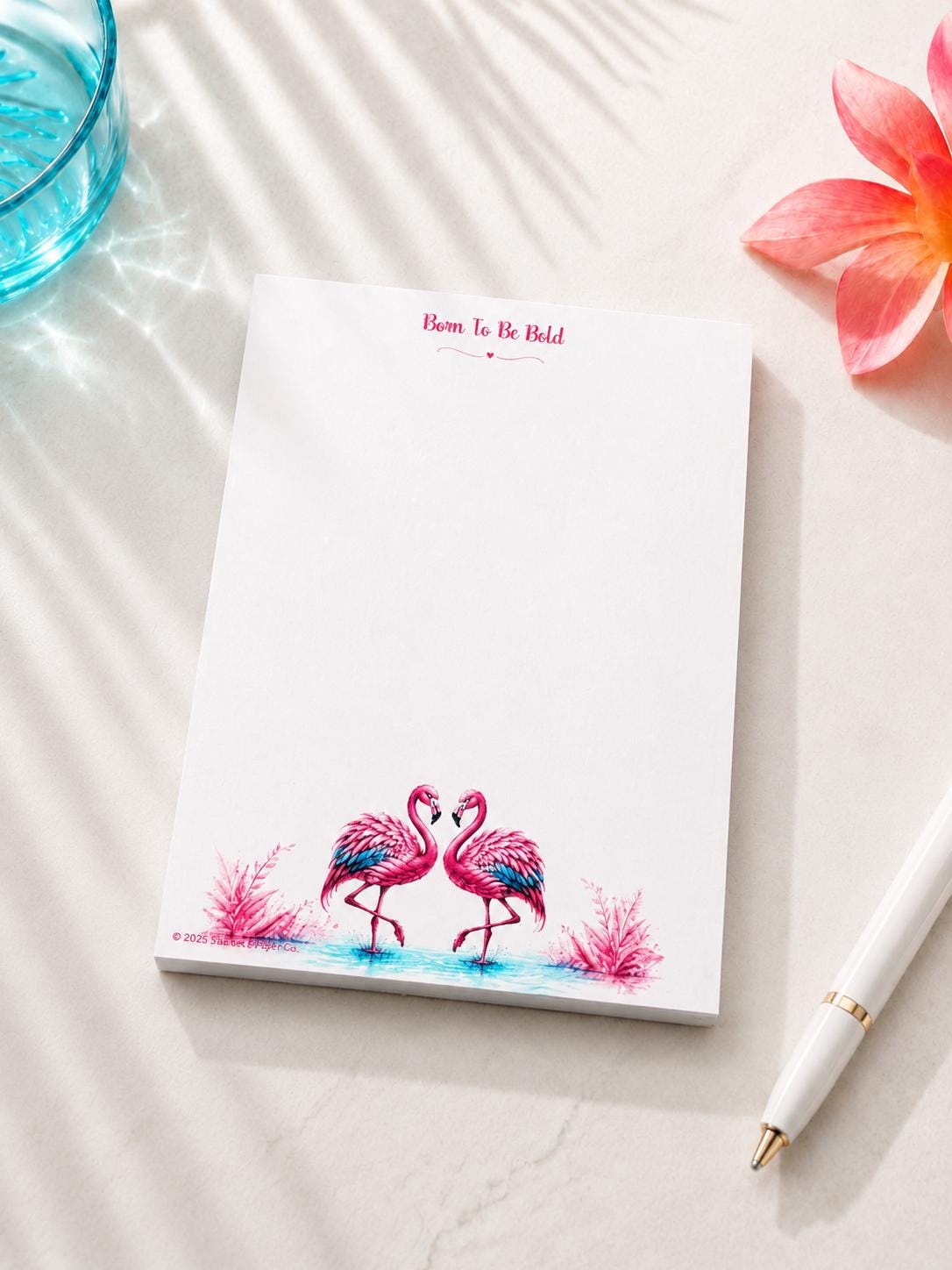 Flamingo Notepad | Watercolor Tropical Art (Pocket Memo Pad)