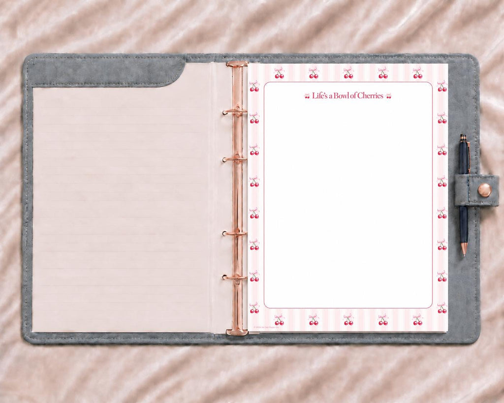 Everyday Edit Full Page Notepad | Très Cherry Notepad | Coquette Stationery