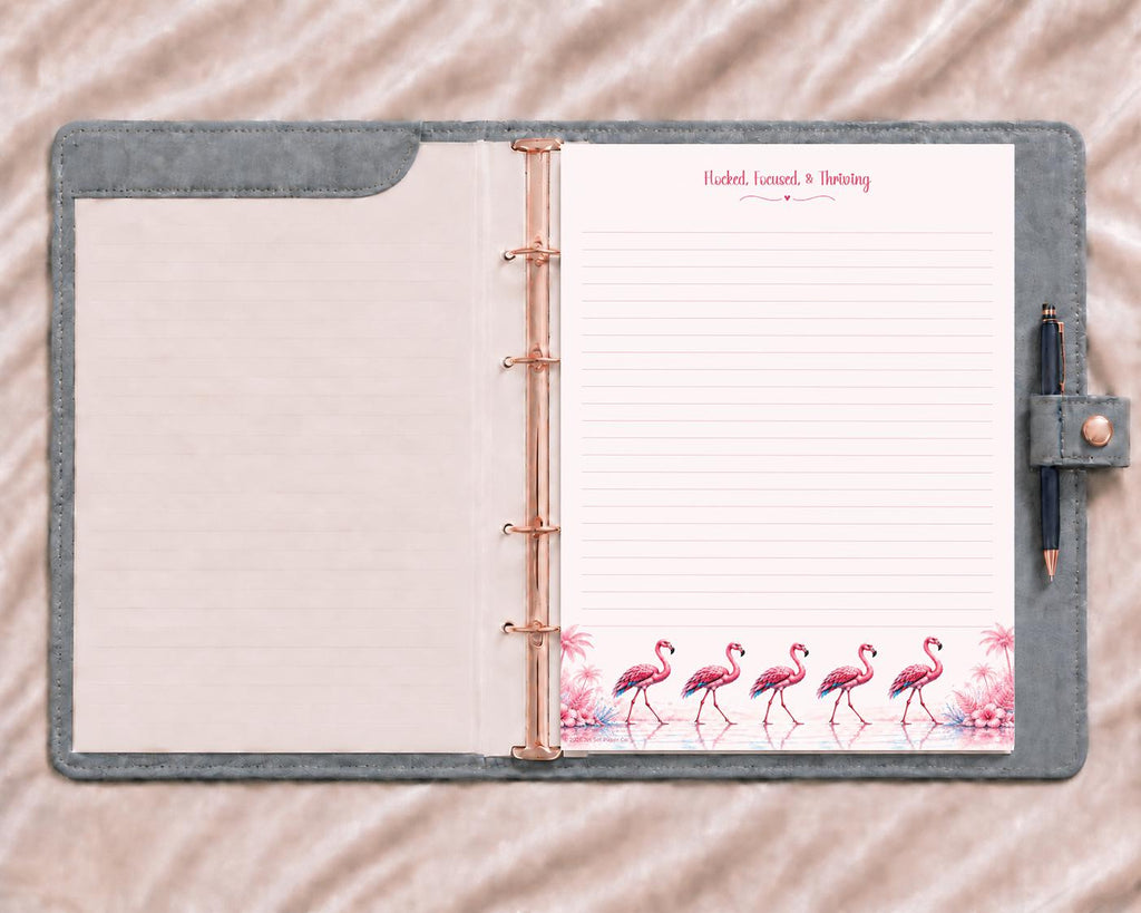 Flamingo Tropical Notepad | Watercolor Paradise Desk Pad (8.5 x 11 inches)