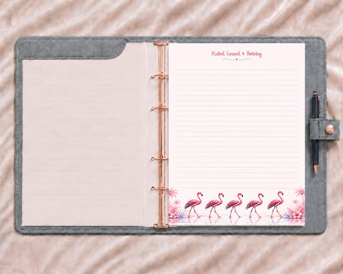 Flamingo Tropical Notepad | Watercolor Paradise Desk Pad (8.5 x 11 inches)