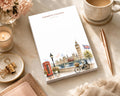 London's Calling Watercolor Notepad | Big Ben, Telephone Box, Black Cab (5.5 x 8.5 inch)