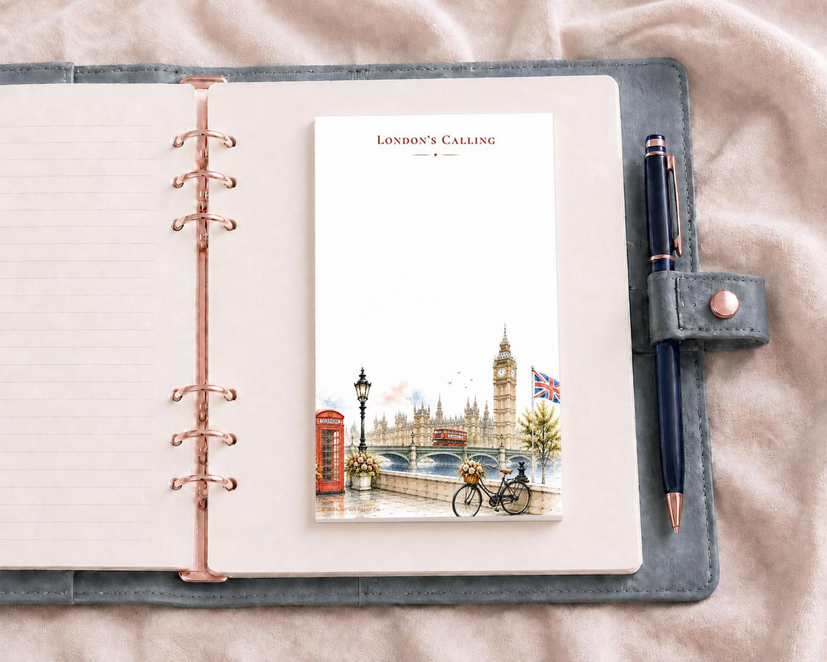 London's Calling Watercolor Notepad | Big Ben, Telephone Box, Black Cab (5.5 x 8.5 inch)