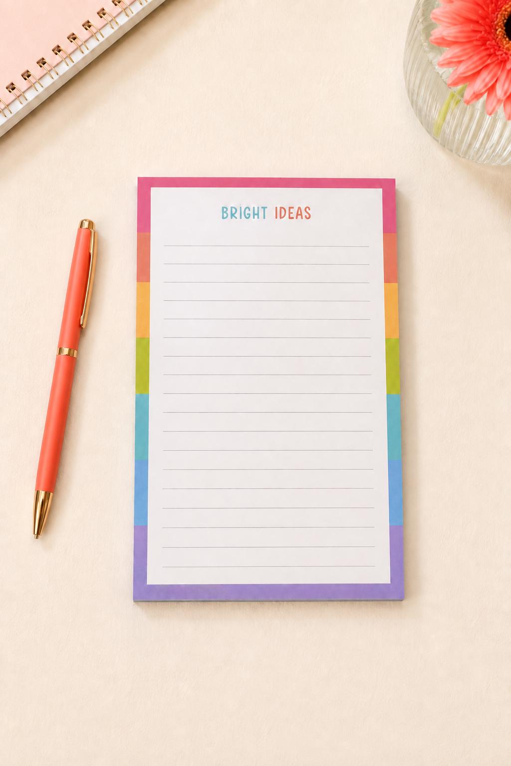 Everyday Edit Half Page Notepad | Bright Notepad | Rainbow Block Memo Pad