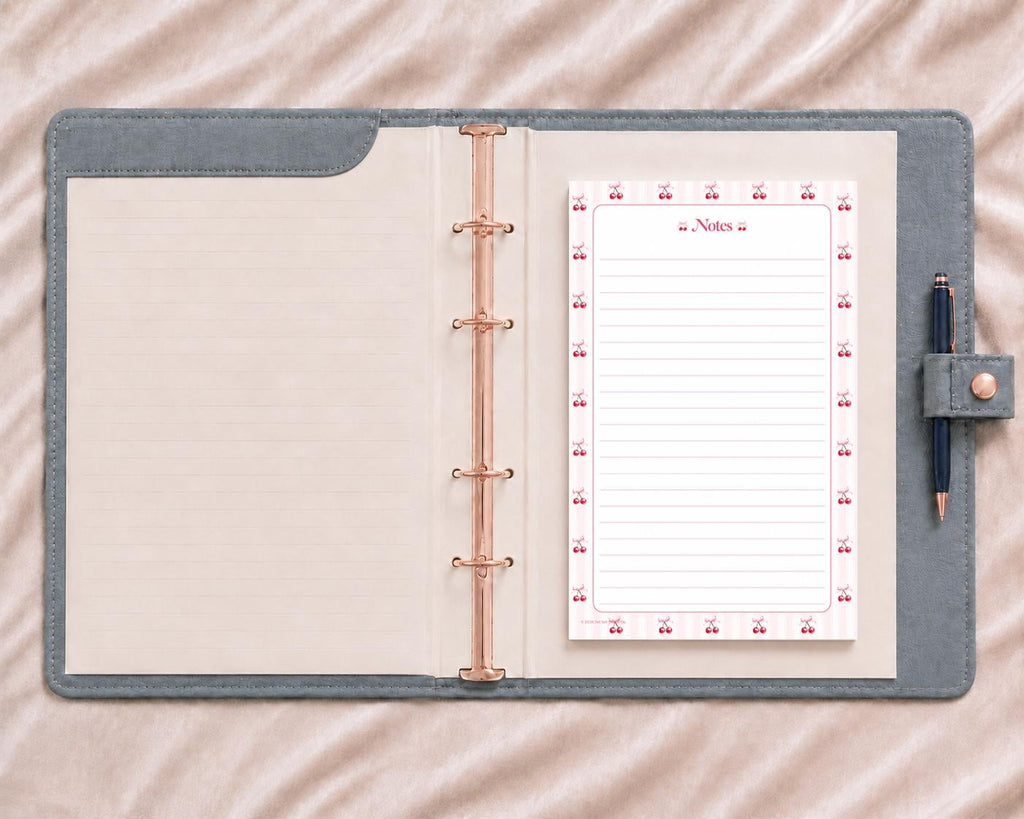 Everyday Edit Half Page Notepad | Très Cherry Notepad | Coquette Stationery