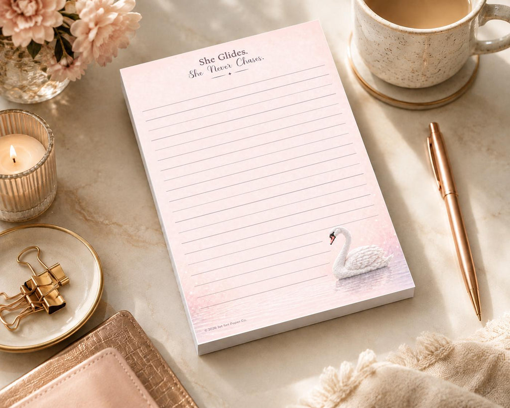 Wildly Iconic Mini Notepad | Rise with Grace Swan Pad | Blush Pink Princess Watercolor Design