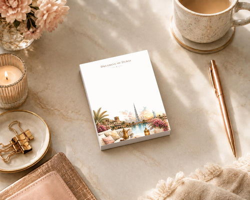 Dreaming of Dubai Mini Notepad | Burj Khalifa Watercolor Travel Memo Pad