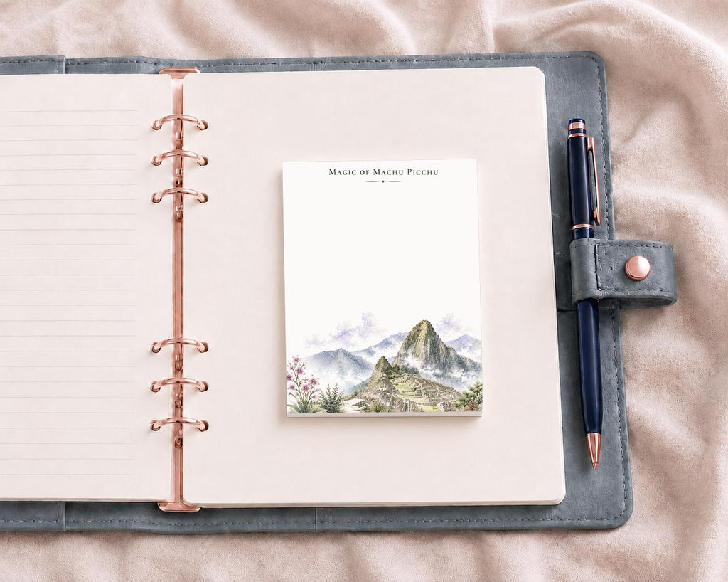 Passport Series Mini Notepad | Machu Picchu Peru Travel Pad | Inca Ruins Watercolor Mountain Stationery