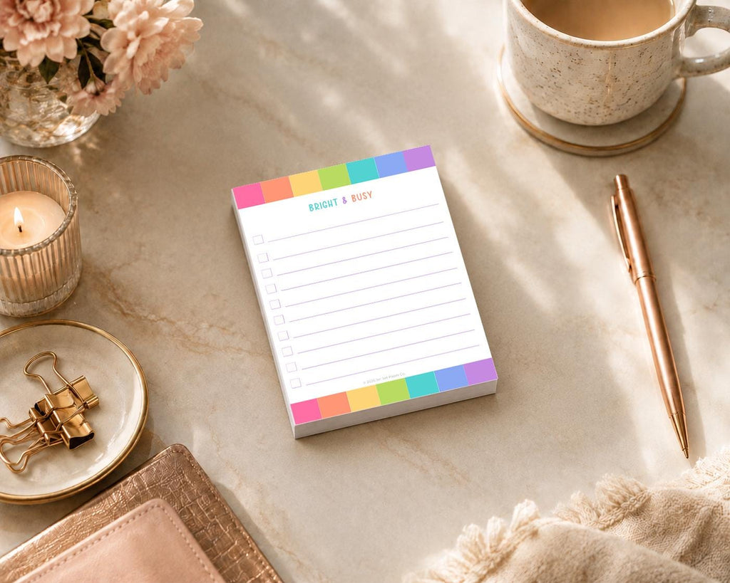 Everyday Edit Mini Notepad | Bright Checklist Pad | Rainbow To-Do List