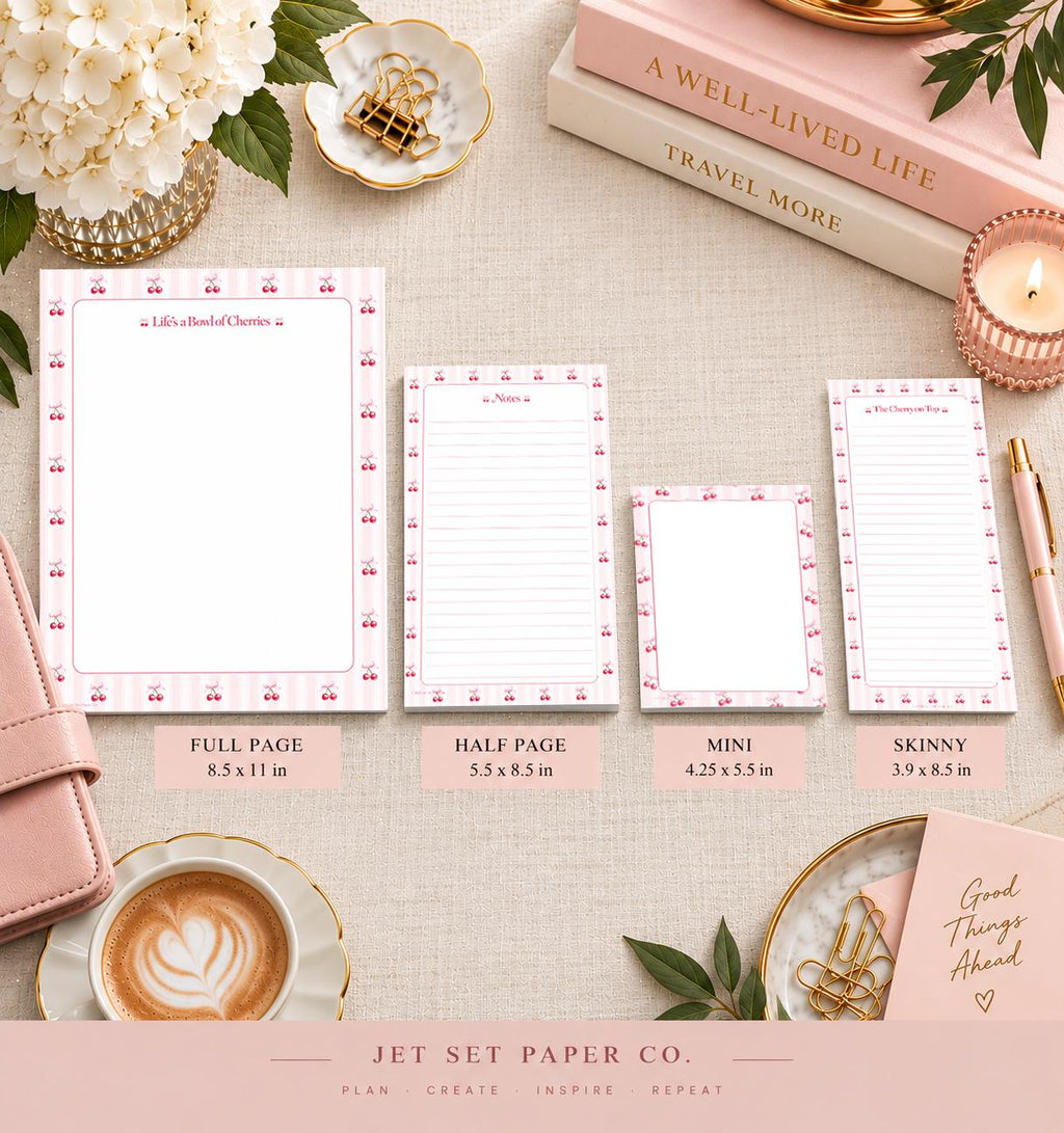 Everyday Edit Mini Notepad | Très Cherry Pocket Notepad | Coquette Stationery