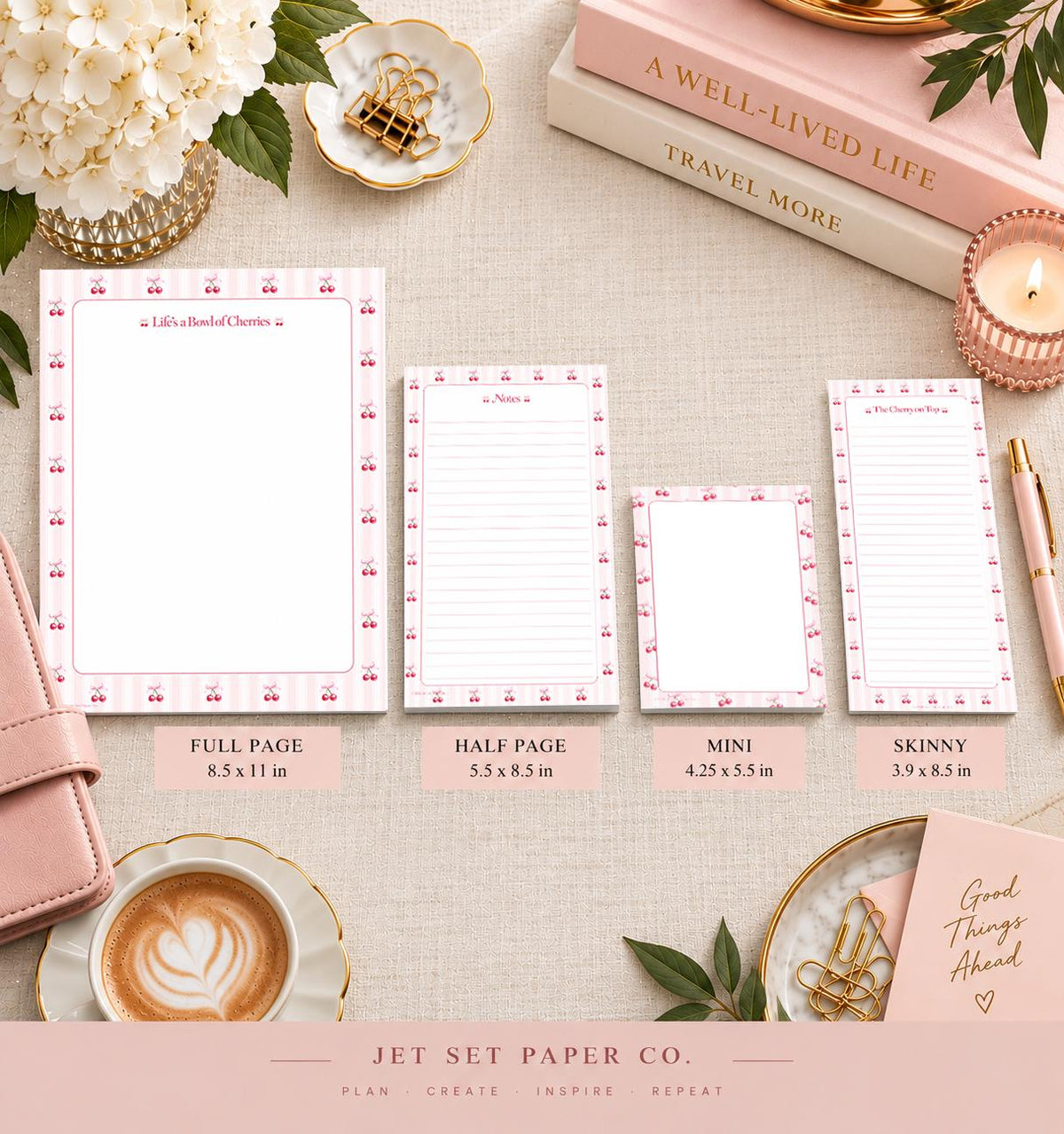 Everyday Edit Mini Notepad | Très Cherry Pocket Notepad | Coquette Stationery