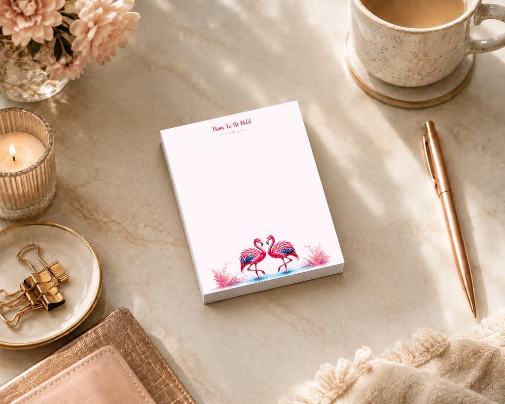 Flamingo Notepad | Watercolor Tropical Art (Pocket Memo Pad)