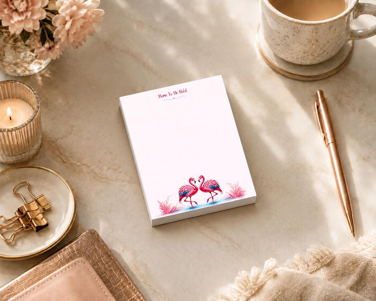 Flamingo Notepad | Watercolor Tropical Art (Pocket Memo Pad)
