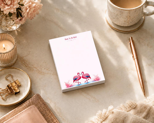Flamingo Notepad | Watercolor Tropical Art (Pocket Memo Pad)